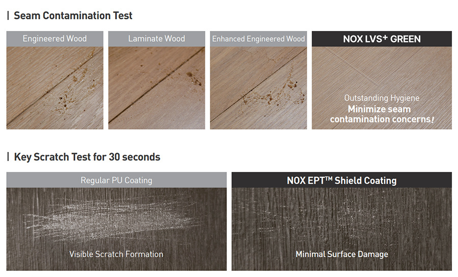 이음새 오염과 반복 긁힘 테스트 이미지